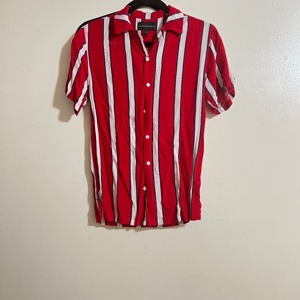 Men’s Striped Red & White Shirt